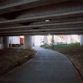 Pedestrian Walkway Under Hawthorne Bridge