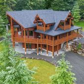 Custom built lodge style log home